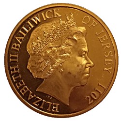Alternative view of Jersey 50 Pence - (Elizabeth II Diamond Jubilee) 2011 Rare Unc Commemorative Coloured Coin#J-13