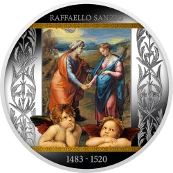 Alternative view of CAMEROON 500 FRANCS RAFAEL SANTI VISITATION 2020 (SILVER 17.50 G ) COIN RARE PROOF SET