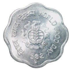 Aluminium 10 Paise of Republic India (AD 1982) FAO - World Food Day Hyderabad Mint UNC Grade Rare