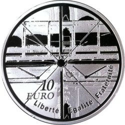 Alternative view of Monnaie De Paris 10 Euro 2010 Centre Pompidou (Silver Weight 22.2g ) Rare Coin