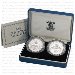 1989 Claim Of Right And Bill Of Rights Two Pound Silver Proof weighing 15.98 grams Each (2 Coin Set) Royal Mint Issue