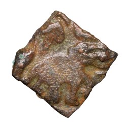 Copper Coin of Bhadra/Mitra Dynasty(200 BC) from Vidarbha Region with Chhatra above Elephant/Bull