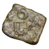 Copper Coin of Bharuch(200 BC) with Pair of Mugamukge/6-Armed above Railing - Image 2
