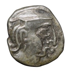 Silver Rupak of Kalchuries of Mahishmati, Krishnaraj (6th AD.) Portrait Issue