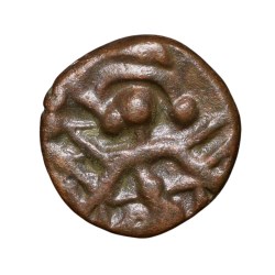Copper Unit of Krishndevaraya(AD1509-30) of Tuluva Dynasty of Vijayanagar Empire Garuda in Virasana Beautiful Grade