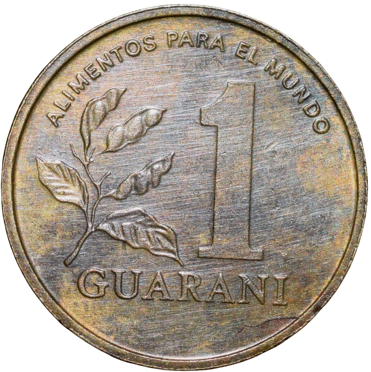 Brass 1 Guarani of Paraguay Country (AD 1993) with Tobacco Plant