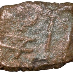 Alternative view of Copper Coin of City-State Eran-Vidisha (2nd Cen. BC) with Swastik/Mahakal