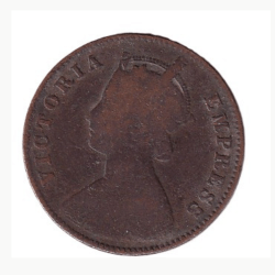 Alternative view of British-India 1/4 Anna 1898 Victoria ("VICTORIA EMPRESS") Rare Coin #C-332