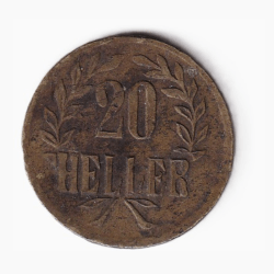 Alternative view of German East Africa 20 Heller - 1916 (Wilhelm II Tabora Emergency Coinage) Rare Coin #C-319