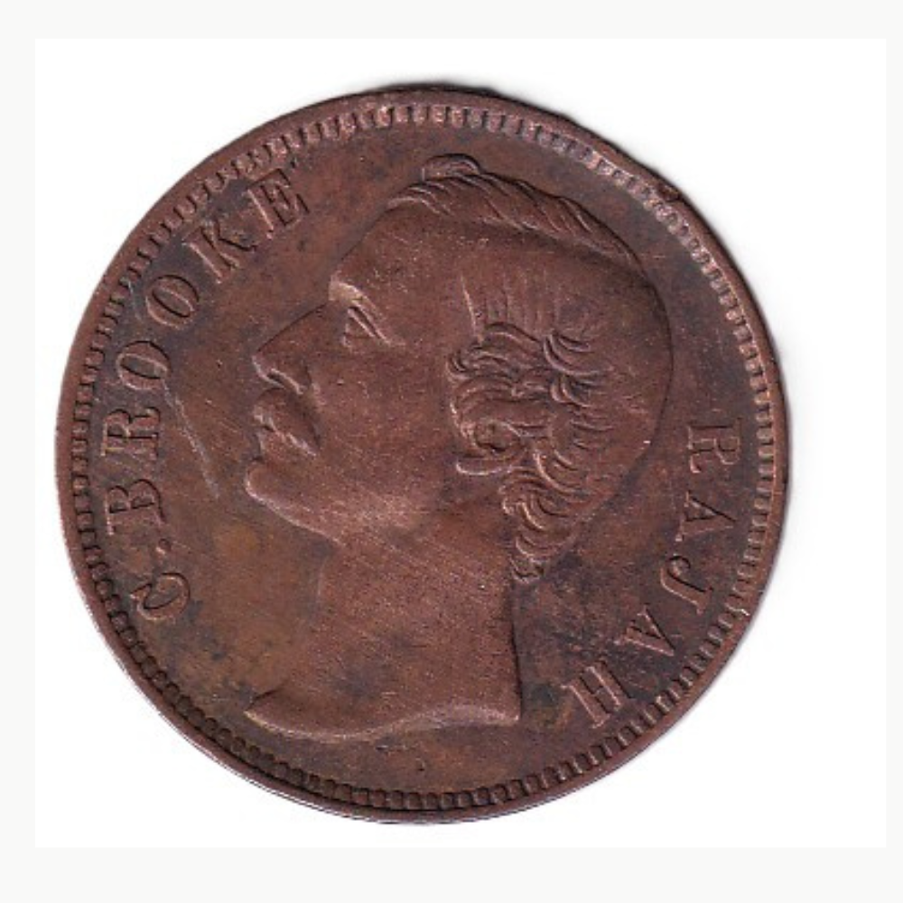Malaysia › British Malaysia › Sarawak 1 Cent - Charles C. Brooke Rajah 1886 Rare Coin #C-330