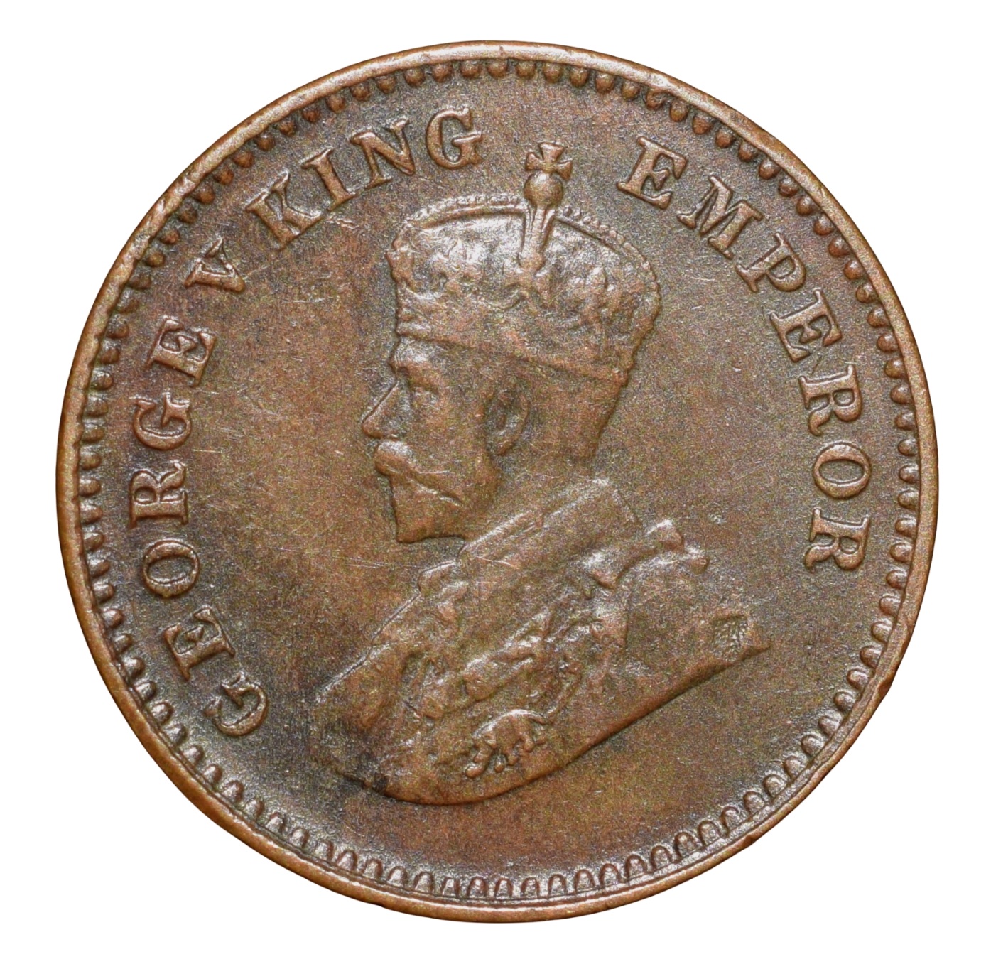 Bronze 1/12 Anna of George V (AD 1936) of Calcutta Mint Beautiful Grade