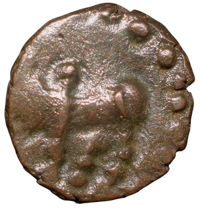 Copper Kakani of Ganapati Naga(c. 3rd Cen. AD) of Nagas Dynasty from Padmavati Bull left Type