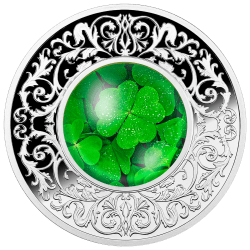 Alternative view of CAMEROON 500 FRANCS FOUR-LEAF CLOVER 2023 (SILVER 17.50 G ) COIN RARE PROOF SET