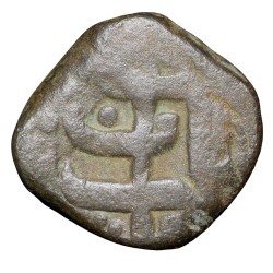 Copper 1/2 Dam of Shah Jahan(AD1628-1658) of Bairata Mint Sahib-i-Qiran-i-Sani KM204.3 Rare