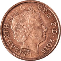 Bronze Penny of Elizabeth II (AD2015) of United Kingdom UNC Grade