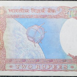 Alternative view of 2 Rupees of Republic India (AD 1985-1990) R. N. Malhotra Signature UNC Grade