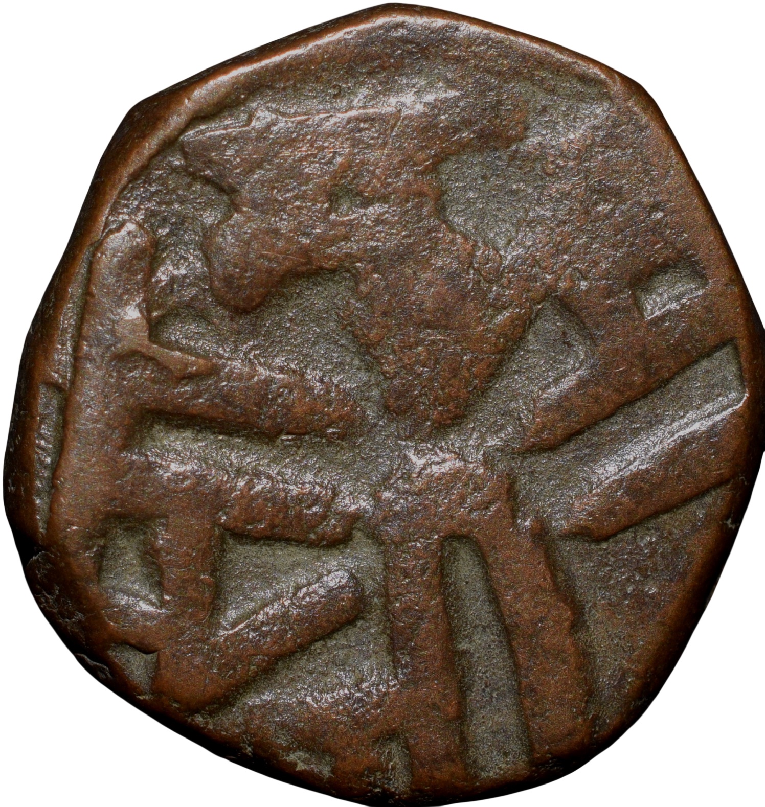Copper Paisa of Jayaji Rao(AD1843-86) of Gwalior State KM #180 Mandsore Mint