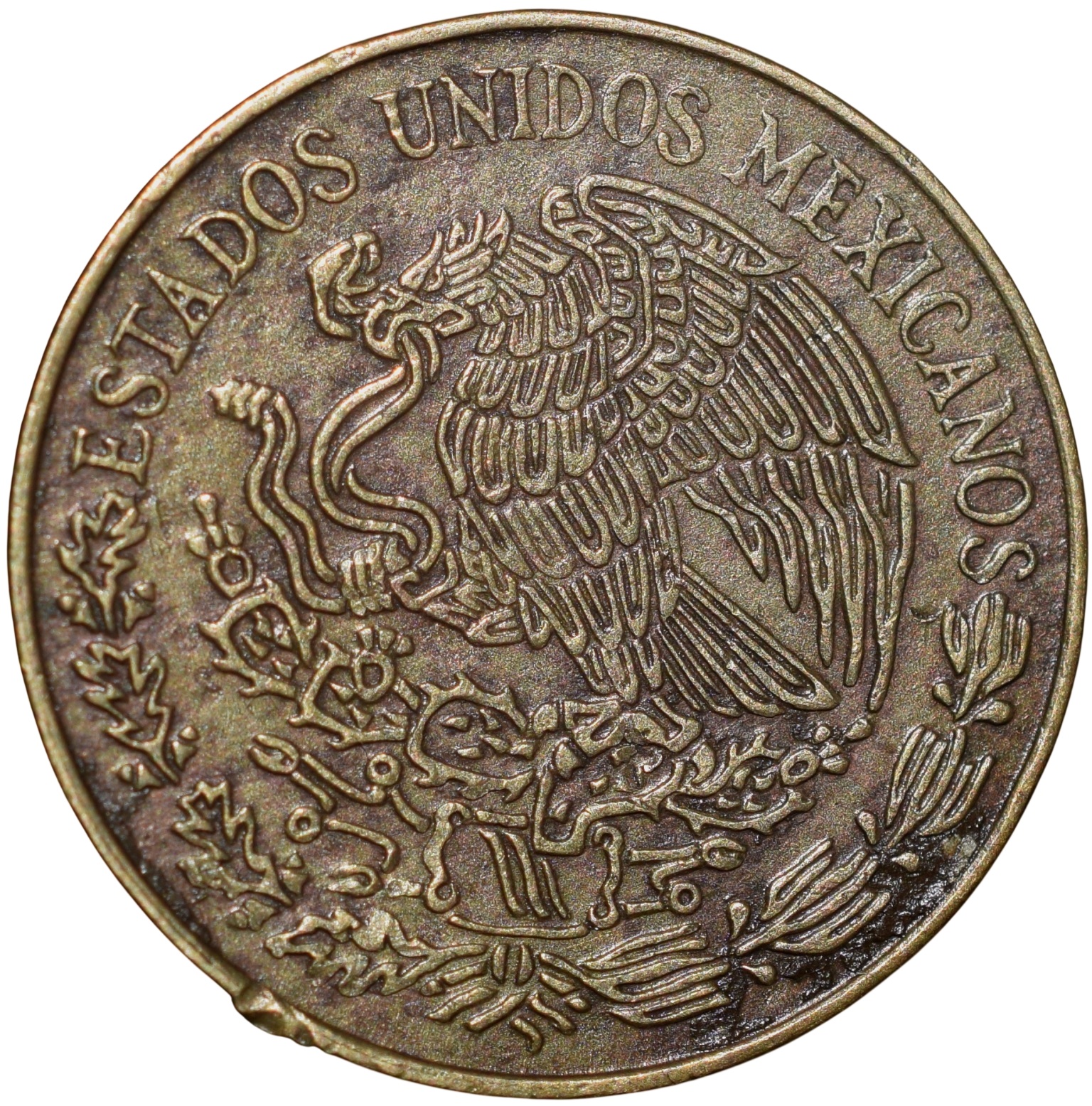 Brass 5 Centavos of Mexico (AD 1972) Scarce - Image 2