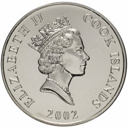 Alternative view of Cook Islands 50 Cents - (Elizabeth II Coronation) 2002 Rare Unc Commemorative Coin#J-11