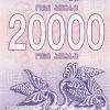 20000 Kuponi of Georgia Country (AD 1994) with Griffins at left and right of Borjgali/two bunches of grapes - Image 2