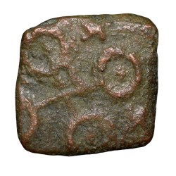 Alternative view of Copper Coin of Satavahana Dynasty(100 BC) from Vidarbha(Yavatmal) Region Nandyawarta/Ujjaini