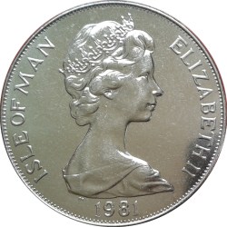 Alternative view of Isle of Man 1 Crown - (Elizabeth II Beethoven) 1981 Rare Unc Commemorative Coin #J-19