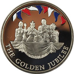 Falkland Islands 50 Pence - (Elizabeth II Royal Family) 2002 Rare Unc Commemorative Coloured Coin #J-16