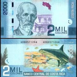 Costa Rica 2000 Colones World Banknote 2015 P275c UNC Unique and Rare