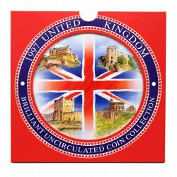 Ex Rare United Kingdom Brilliant Uncirculated Coin Collection 1997 Year Proof Coin Set Issued By Royal Mint