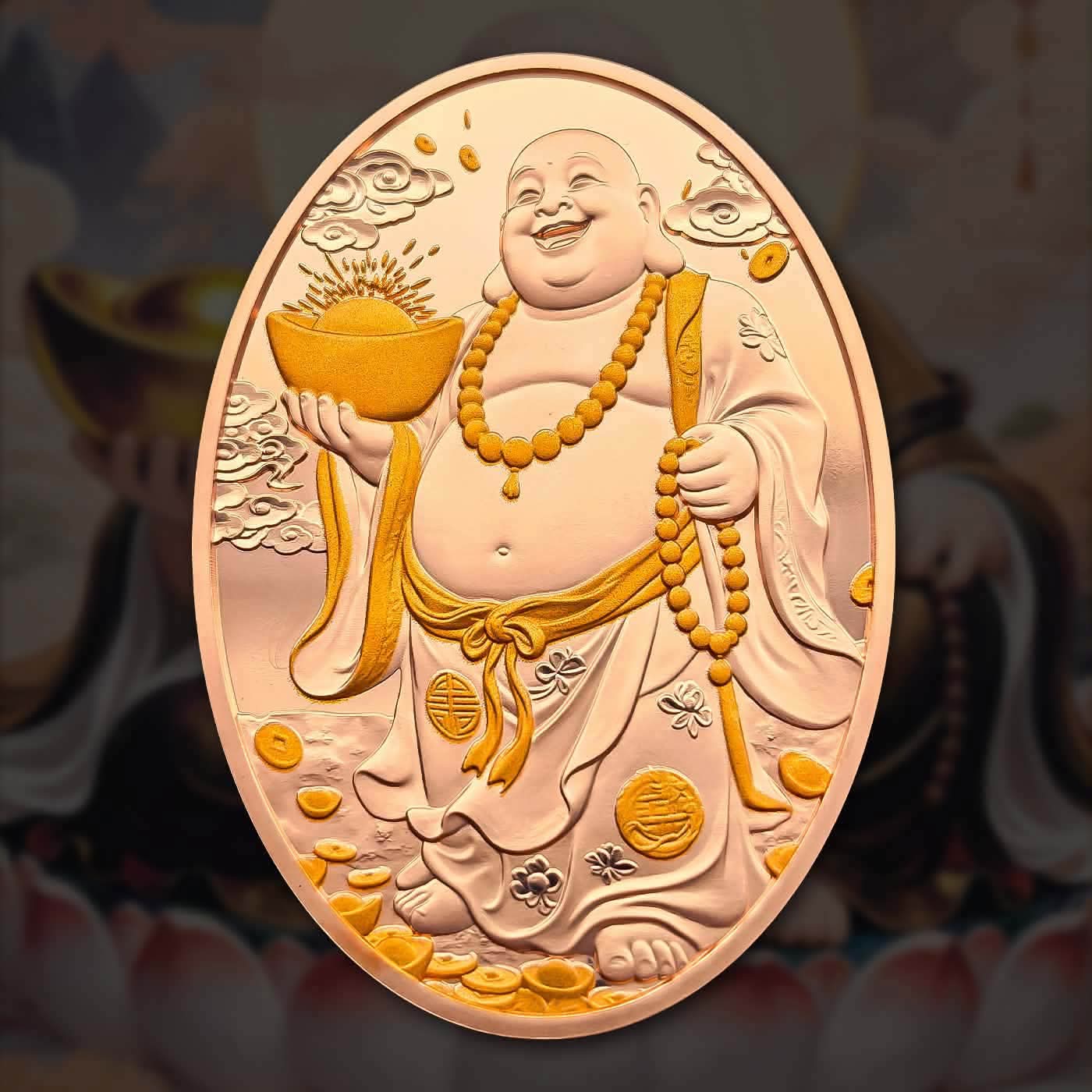 Extremely Rare Item 2026 commemorative copper coin from the Maitreya Buddha of 1 Cedi Proof Coin Issued Republic of Ghana Mint