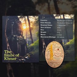Alternative view of Extremely Rare Item The Smile Of Khmer (2) 1 Ghana Sadi Proof Coin Year 2026 Issued The Republic of Ghana
