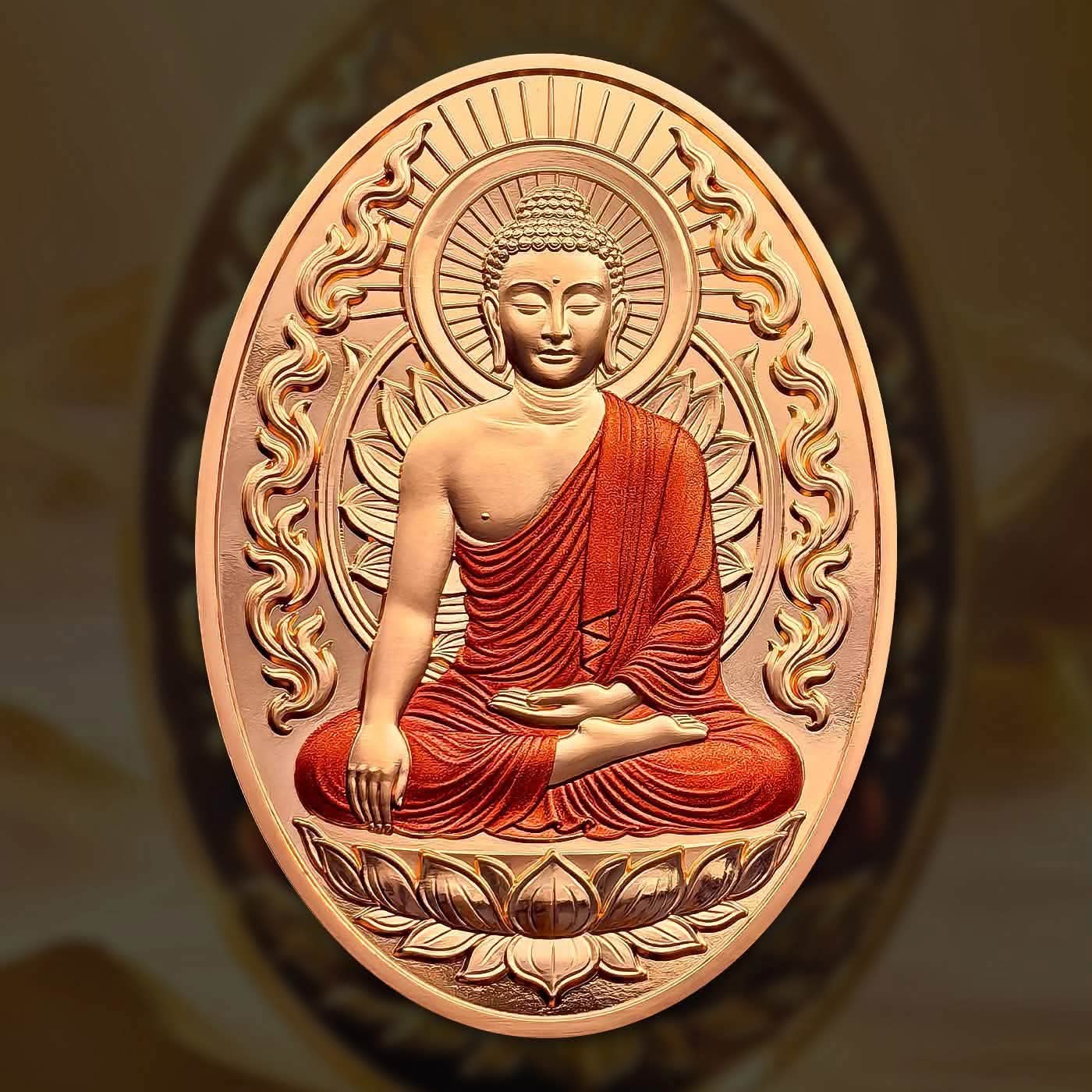 Extremely Rare Item Year 2026 LORD BUDDHA Statue 1 Ghana Sadi 50 MM Proof Coin Issued The Republic of Ghana
