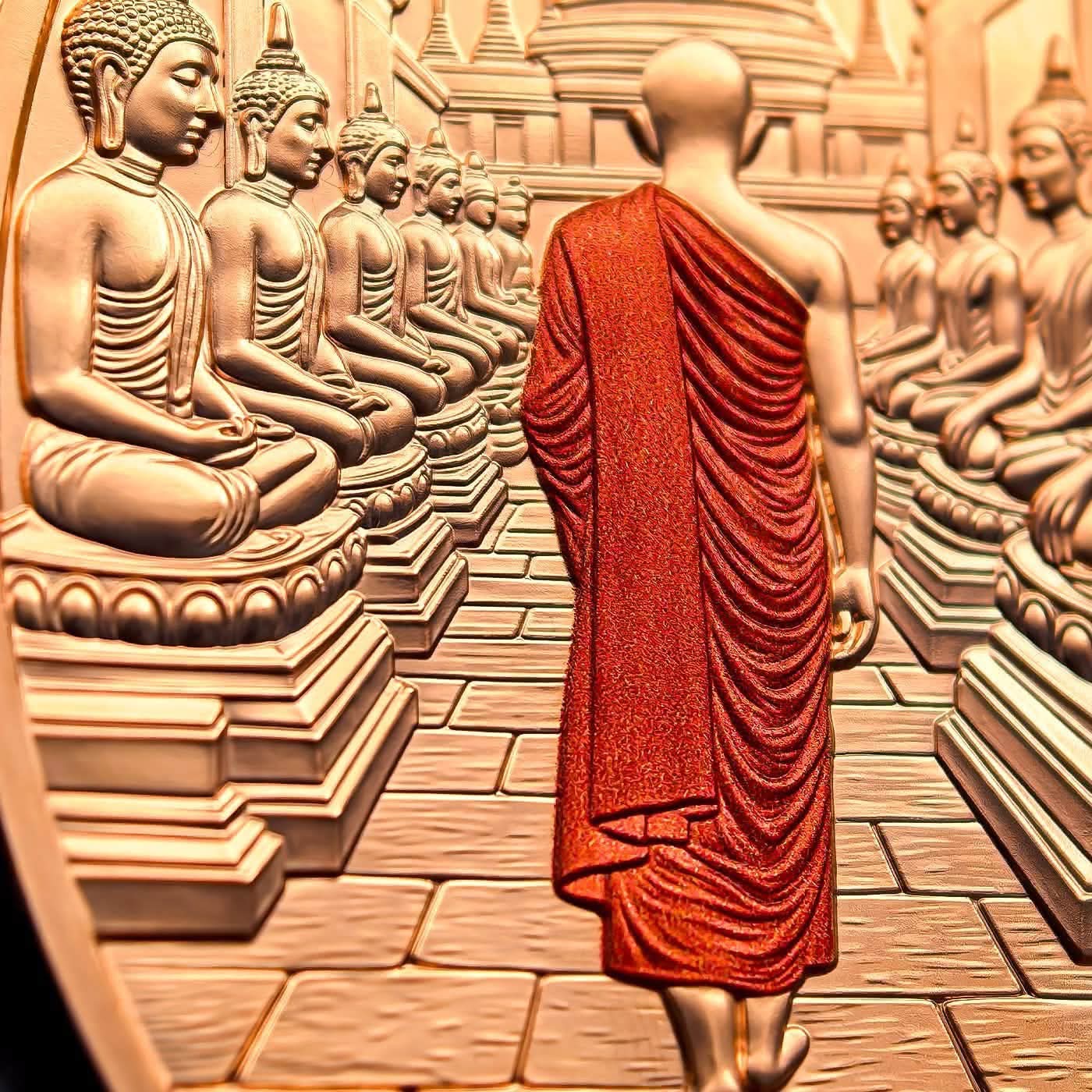 Extremely Rare Item Year 2026 LORD BUDDHA Statue 1 Ghana Sadi 50 MM Proof Coin Issued The Republic of Ghana
