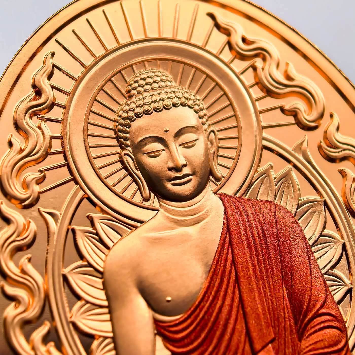 Extremely Rare Item Year 2026 LORD BUDDHA Statue 1 Ghana Sadi 50 MM Proof Coin Issued The Republic of Ghana