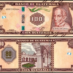 Guatemala 100 Quetzales World Banknote 2026 UNC Commemorative 80th Anniversary of Banco de Guatemala and 350th Anniversary of San Carlos de Borromeo University 2026
