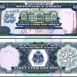 Haiti 25 Gourdes Banknote 2009 P266h UNC UNC Unique and Rare