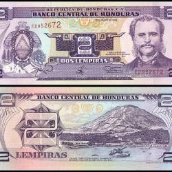 Honduras 2 Lempiras World Banknote 1994 P72c UNC Unique and Rare