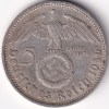 Swastik Symbol 5 Marks Germany 1936 D mark Silver 13.8 Grams Weight Rare