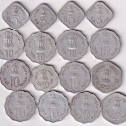 Alternative view of Republic India Used 5 10 20 Paisa Commemorative Issue 16 Different Aluminium Coins Collection Set