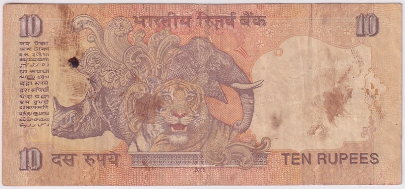 Y V Reddy 10 Rupees 400000 Fancy Number Used Condition Rare Note - Image 2