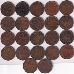 Quarter Anna 22 Different Years Collection Set of British India EX Rare #1