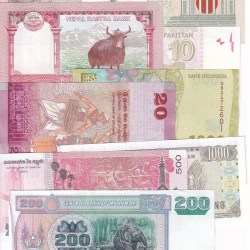 Alternative view of World 9 Different Asian Countrys Banknotes Collection Unc Lot
