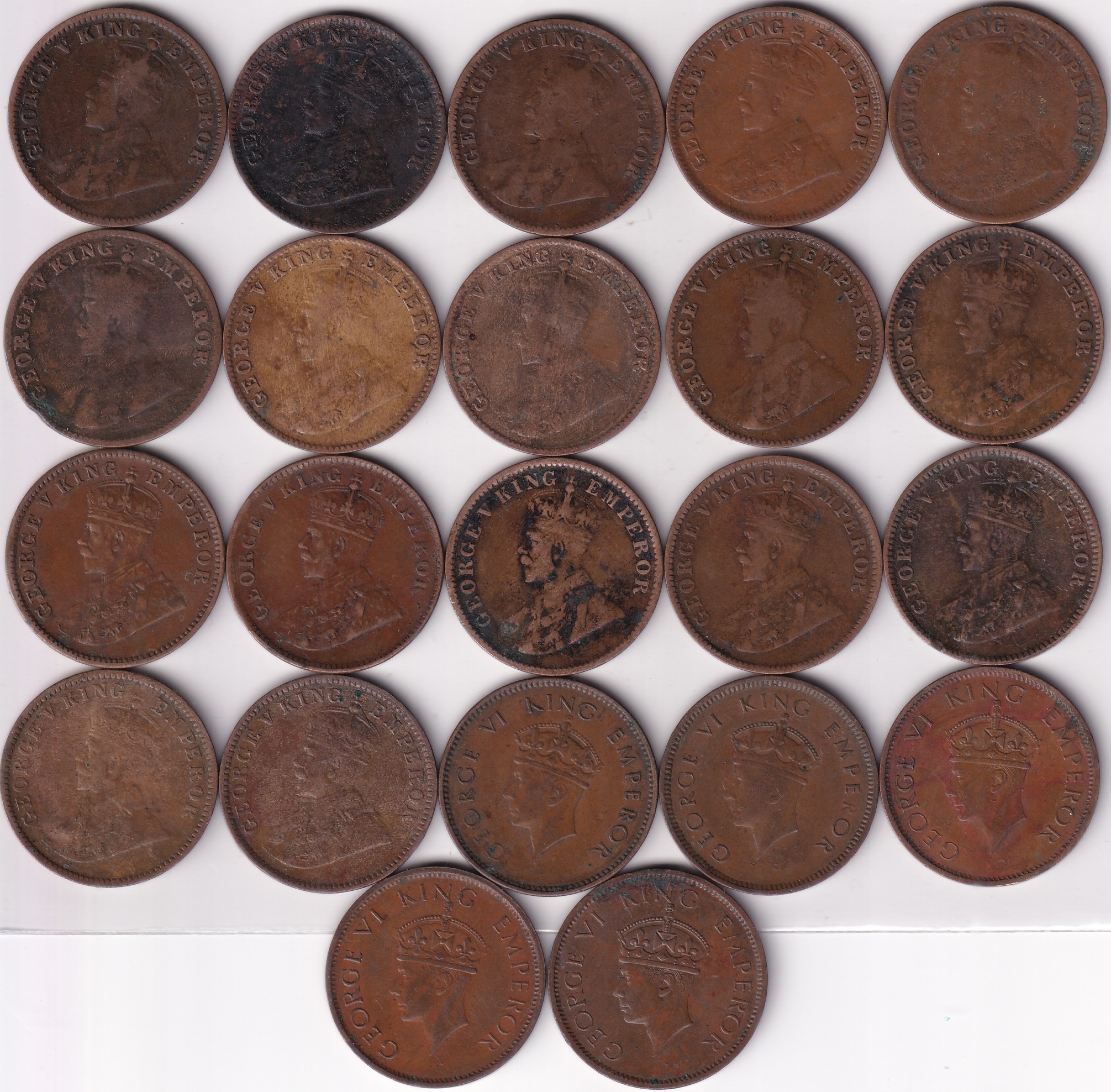 Quarter Anna 22 Different Years Collection Set of British India EX Rare #1