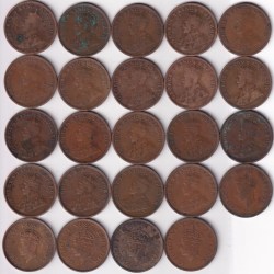 Alternative view of Quarter Anna 24 Different Years Collection Lot of British India EX Rare