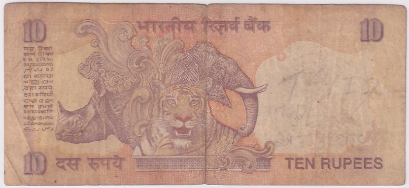 D Subbarao 10 Rupees 200000 Fancy Number Used Low Condition Note