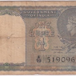 One Rupee 1940 Fine Condition Note of King George VI British India #4