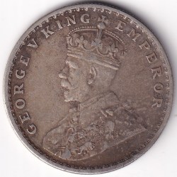 Alternative view of Silver British India One Rupee 1919 Calcutta Mint Coin #1