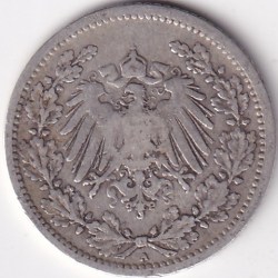 Alternative view of 1/2 Mark Germany 1905 Eagle Silver A Mark Silver Rare Coin