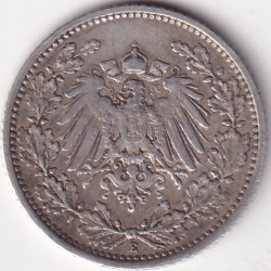 Alternative view of 1/2 Mark Germany 1906 Eagle Silver E Mark Silver Rare Coin