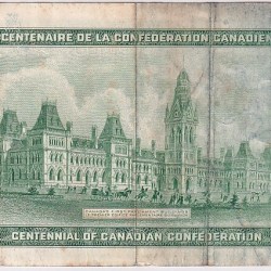 Alternative view of Queen Elizabeth II1 Dollar 1967 Canada Fine Condition Note #1